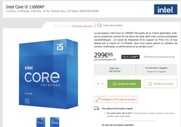 Mentre l'Intel Core i5-10600KF è più economico di 100 euro (~$118)