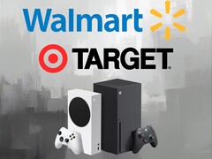 I loghi di Walmart e Target sono mostrati sopra le console Xbox (Fonte: Walmart, Target, Xbox Wire con modifiche)