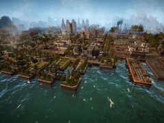 Un'immagine che mostra una città in Kaiserpunk, attualmente in sconto del 50% su Steam.