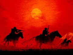 Silhouette dei personaggi di Red Dead Redemption 2 a cavallo. (Fonte: Rockstar)