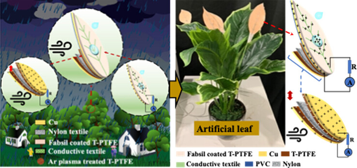 Tre piccoli generatori di elettricità per attrito illuminano i LED. (Fonte: ACS Sustainable Chem. Eng.)