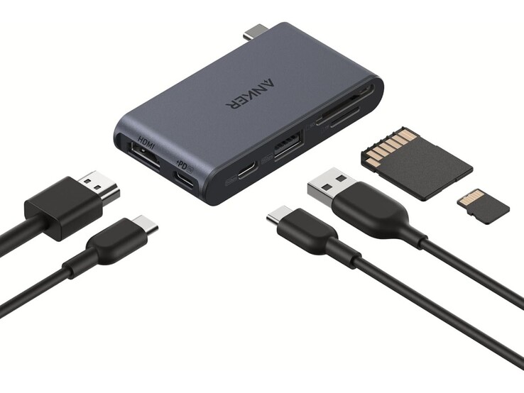 L'hub Anker Nano USB-C (6-in-1, 5Gbps). (Fonte: Anker)