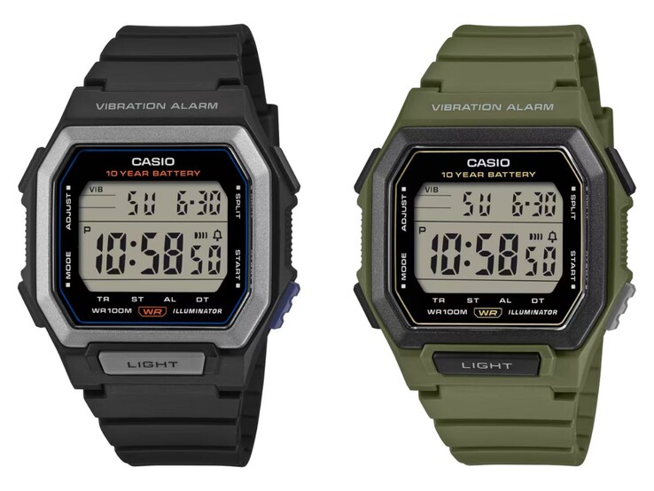 Gli orologi Casio W-738H-1AV (a sinistra) e W-738H-3AV (a destra)