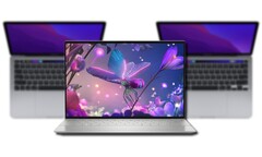 Il nuovo portatile Dell XPS 13 Plus 9320 era chiaramente più veloce del vecchio Apple MacBook Pro 13. (Fonte dell'immagine: Dell/Apple - modificato)