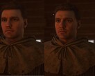 Un'immagine che mostra il modello del personaggio di Henry in Kingdom Come: Deliverance 2, sulla destra, dopo l’implementazione del DLSS 5