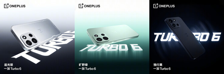 Tre opzioni di colore del Turbo 6 (Fonte: OnePlus)