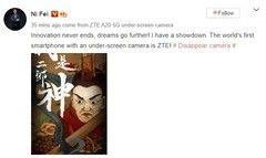 L'annuncio del CEO della società su Weibo (Image Source: gizmochina)