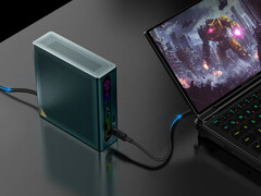 OneXGPU Lite collegata a un OneXPlayer G1. (Fonte: One-Netbook)