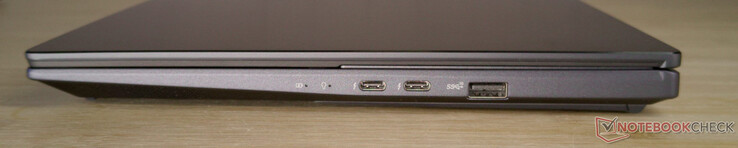 A destra: 2 x USB-C con Thunderbolt 4, DisplayPort e PowerDelivery; USB-A 3.2 Gen 2