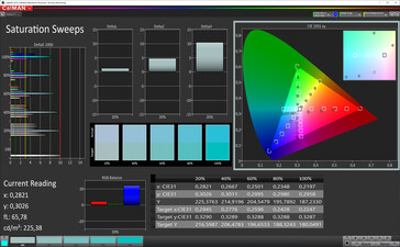 Saturation Sweeps (spazio colore target sRGB)