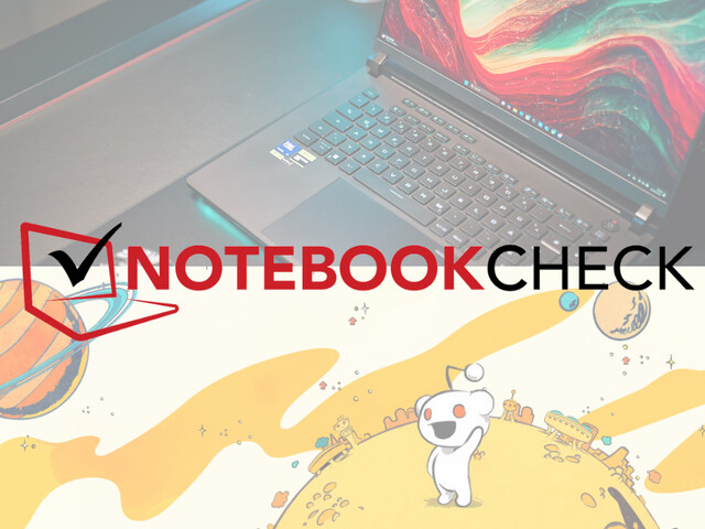 Il logo di Notebookcheck sopra uno scatto di un computer portatile e la grafica di Reddit. (Fonte: Notebookcheck e Reddit, con modifiche)