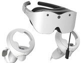 Gli occhiali per la realtà virtuale e i controller Sharp Xrostella VR1 possono essere utilizzati con smartphone e PC. (Fonte: Sharp)
