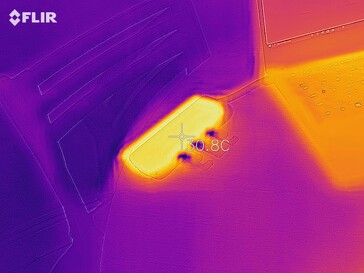 L'hub è diventato abbastanza caldo alla fine di questo test su chiavetta USB. (Fonte: Notebookcheck)