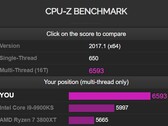 Benchmark AMD Ryzen 7 5800X Zen 3 CPU-Z (Fonte: CPU-Z)