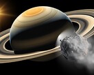Un'illustrazione mostra un asteroide troiano che segue Saturno. (Fonte: Robert Lea - Canva)