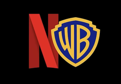 Una fusione con la WB HBO Max renderebbe Netflix la principale piattaforma di streaming. I loghi di Netflix e WB nella foto. (Fonte immagine: @actionecomics su X)