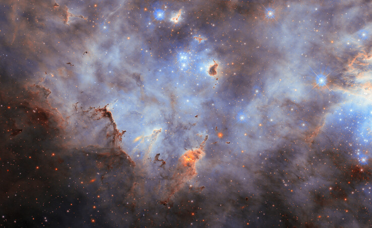 Immagine di N11 e catturata da Webb (Fonte immagine: ESA/Hubble, NASA, C. Murray e J. Maíz Apellániz)