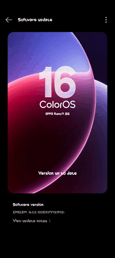 ColorOS 16 OTA su Reno 11 5G (Fonte immagine: Oppo Community)