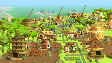 Un'immagine che mostra gli edifici di The Wandering Village.