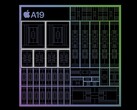 Rappresentazione artistica dell'architettura del chip A19. (Fonte immagine: Apple, modificato)