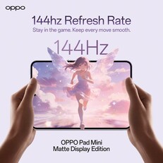 Display a 144Hz di Oppo Pad Mini