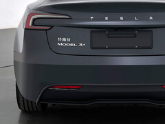 Il nuovo badge della variante Tesla Model 3+. (Fonte: MIIT)