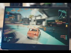Il gameplay di Cyberpunk 2077 in esecuzione su HP Victus con GPU RTX 5050 a 1080p con impostazioni medie (Fonte: Dawid Does Tech Stuff/YouTube)