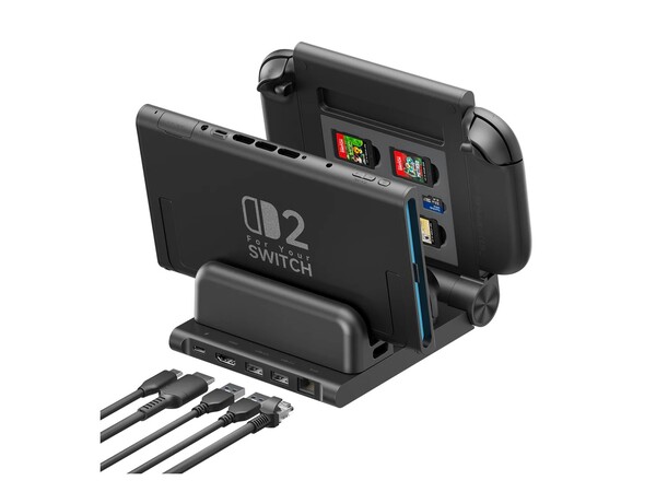 La nuova base di ricarica di Jsaux consente di ricaricare quattro Joy-Con contemporaneamente.