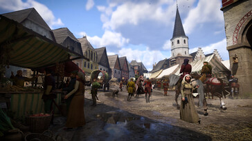 Un'immagine che mostra la città di Kuttenberg in Kingdom Come: Deliverance II. (Fonte: Steam)