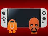 Il Nintendo Switch con la borsa dell'eShop 3DS e Mii Matt davanti (Fonte immagine: Creative commons/Nintendo)