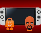 Il Nintendo Switch con la borsa dell'eShop 3DS e Mii Matt davanti (Fonte immagine: Creative commons/Nintendo)