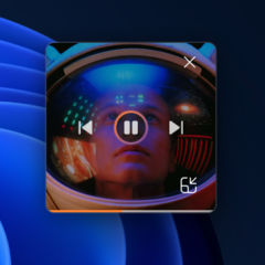 Microsoft mostra la modalità mini player del nuovo Media Player, che mostra una vivace arte dell'album. (Immagine: Microsoft)