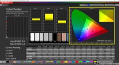 CalMAN ColorChecker (profilo: sRGB, spazio colore di destinazione sRGB)