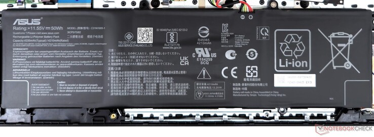 La batteria da 50 WHr del VivoBook 15X offre un'ottima autonomia