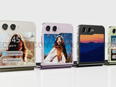 Un'immagine concettuale di Galaxy Z Flip5 con la sua presunta cover più grande. (Fonte: @technizoconcept &amp; @RoderSuper)