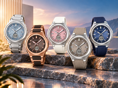 Il Casio G-Shock Baby-G BGA-3000C-2A, il BGA-3000CG-5A, il BGA-3000-2A, il BGA-3000-5A e il BGA-3000-7A (da sinistra a destra)