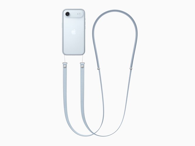 L'iPhone Air Crossbody Strap in versione azzurra.(Fonte: Apple)