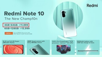 Redmi Note 10 prezzo di lancio. (Fonte immagine: Xiaomi)