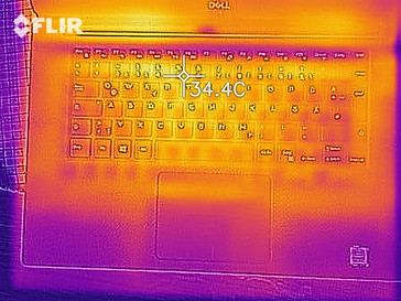 XPS 15 2018 (8300H) calore in idle lato superiore