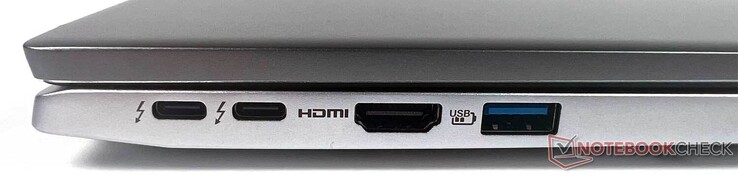 A sinistra: 2x Thunderbolt 4, 1x HDMI 2.1, 1x USB tipo-A 3.1 gen. 1