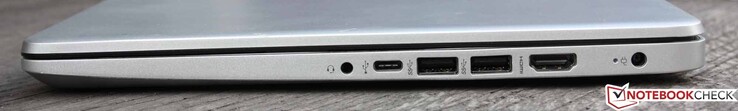Audio combo, 3 x USB 3.0, una volta come Tipo C, due volte come Tipo A, HDMI 1.4b, presa cava (connettore di alimentazione)