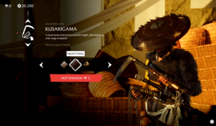 La pelle del kusarigama "Night Fang" (fonte: Sony)