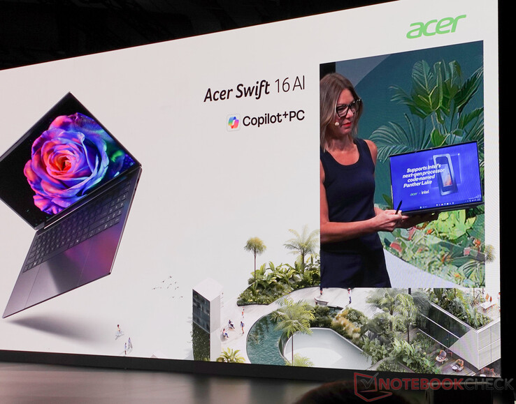 Acer Swift 16 AI con chip Intel Panther Lake uscirà il prossimo anno. (Fonte: Notebookcheck)