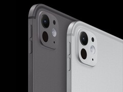 Apple iPad Pro M5 in nero spaziale e argento, che mostra il suo corpo sottile e la fotocamera posteriore singola. (Fonte immagine: Apple)
