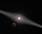 Un'illustrazione raffigurante una stella e una galassia.