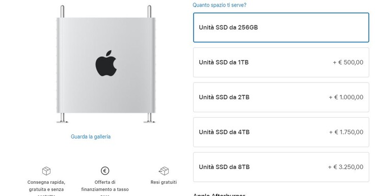 Oltre 3000 Euro l'unità da 8 TB! (Image Source: Apple)