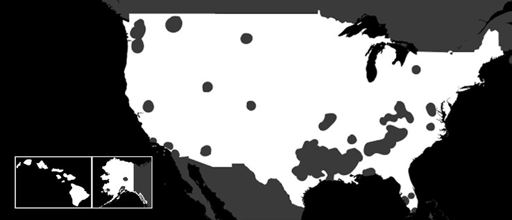 Mappa di disponibilità del piano Starlink Residential Lite.