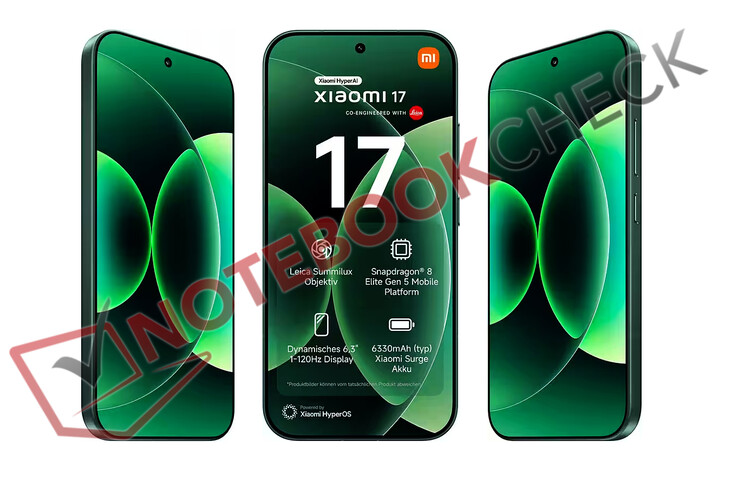 Il rivenditore elenca anche tutte le specifiche principali della versione globale dello Xiaomi 17. (Fonte immagine: via Notebookcheck)