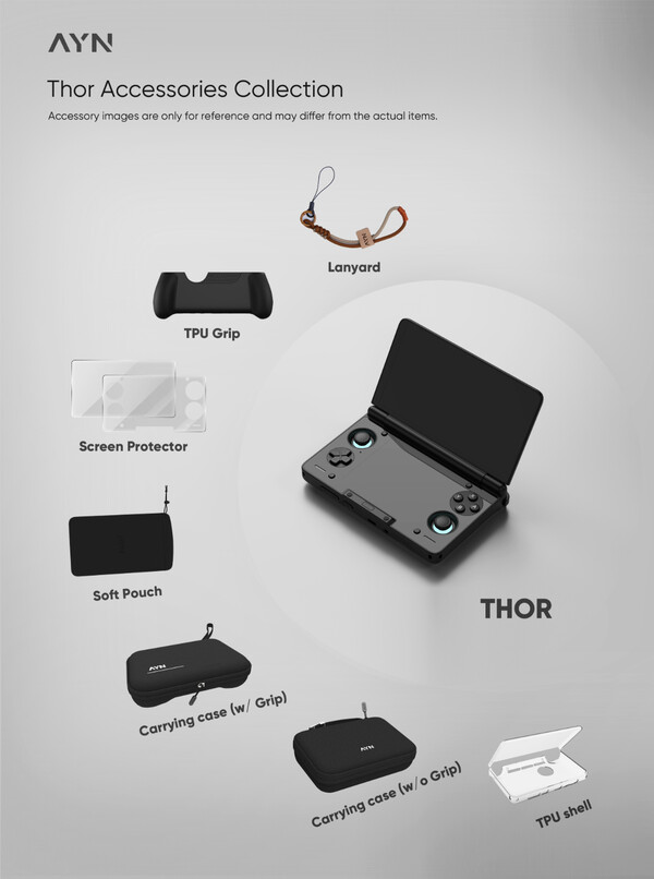 Gli accessori AYN Thor possono avere un aspetto diverso da quello mostrato nell'immagine. (Fonte immagine: AYN Technologies)