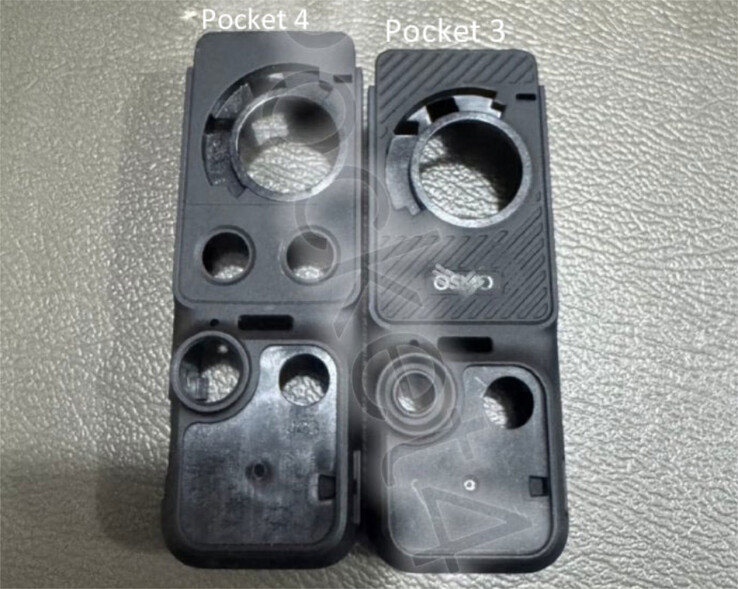 Osmo Pocket 4 e Pocket 3 senza display o elementi della fotocamera, da sinistra a destra. (Fonte immagine: via The New Camera)